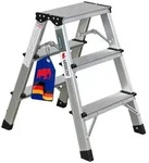 Proregal Stufenstehleiter APOLLO | beidseitig begehbar | 2x3 Stufen | HxBxT...