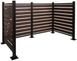 Mendler Alu M&uuml;lltonnen-Zaun HWC-K57, M&uuml;lltonnenverkleidung, Holzoptik...