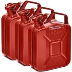 BW&reg; Kraftstoffkanister Metall Benzinkanister 3x 5 Liter - Rot - RAL 3000 -