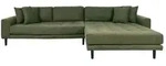 Lido Sofa Chaiselongsofa rechts gewendet 4 Kissen gr&uuml;n.