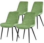 ML-Design &ndash; Esszimmerst&uuml;hle 4er Set Salbei | Samt Sitzfl&auml;che, R&uuml;ckenlehne,