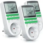 BEARWARE 3x Zeitschaltuhr, digital, programmierbar, LCD Display, Steckdosen...