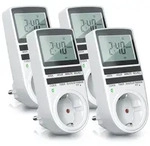 BEARWARE 4x Zeitschaltuhr LCD-Display / 3680W / 10 konfigurierbare Programme