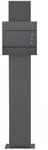 ECD Germany Standbriefkasten Anthrazit Edelstahl 170 cm freistehend, mit