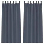 vidaXL Verdunkelungs-Vorh&auml;nge mit Ringen 2 pcs Anthrazit 225 x 140 cm