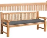 DELUKE Gartenbank Teakbank DABEL - Holz Dunkelgrau 200x61x93 cm | Holzbank 200...