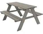 ML-Design Kindersitzgarnitur Grau &ndash; Sitzgruppe aus Massivholz mit Tisch & 2
