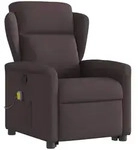 vidaXL Massagesessel mit Aufstehhilfe Dunkelbraun Stoff