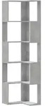 vidaXL Eck-B&uuml;cherregal 5 B&ouml;den Betongrau 50x50x179 cm Holzwerkstoff