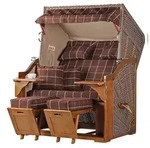Mr. Deko Strandkorb Komplettset - bene living - Schleswig Pinie - PE mokka -...