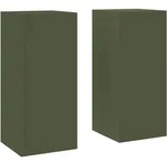 vidaXL Pflanzenst&auml;nder 2 pcs Olivgr&uuml;n 24 x 24 x 55 cm Stahl