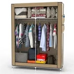Intirilife Faltschrank 108x170x45 cm in CR&Egrave;ME BEIGE - mit Rei&szlig;verschluss