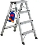 Proregal Stufenstehleiter APOLLO | beidseitig begehbar | 2x4 Stufen | HxBxT...