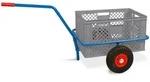 BRB Handwagen mit Kunststoffkorb 600x400x320 mm, grau, Tragkraft 200 kg