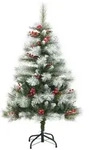 vidaXL K&uuml;nstlicher Weihnachtsbaum Klappbar mit Zapfen & Beeren 150 cm