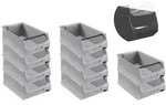 PROREGAL 10x Graue Sichtlagerbox 5.1 mit Griffstange & Abdeckung | HxBxT...