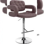 CLP Barhocker Dublin Stoff braun/chrom