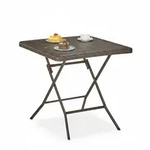 Relaxdays Gartentisch Holz-Optik, quadratisch, HBT: 74x78x78 cm, Balkontisch,