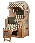 Mr. Deko Strandkorb Komplettset - bene living - Ammersee Single Teak - PE shell...