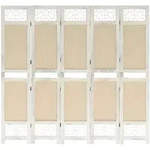 vidaXL 5-tlg. Raumteiler Creme 175x165 cm Stoff