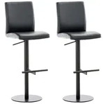 CLP 2er Set Barhocker Cadiz Kunstlederbezug schwarz/schwarz