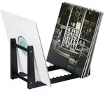 Relaxdays Schallplatten St&auml;nder, Bambus, mit 12 Rillen f&uuml;r 50 LPs, HxBxT: 19,5 x 35