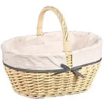 KESPER Einkaufskorb m. Textilfutter, wei&szlig; 37x45x33cm