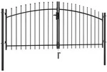 vidaXL Doppelfl&uuml;gel-Gartentor mit Speerspitzen : Gr&ouml;&szlig;e - 300 x 150 cm