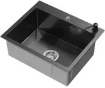 ML-Design Sp&uuml;lbecken Edelstahl 55 &times; 45 cm Anthrazit &ndash; Rechteckige...