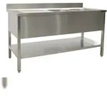 SARO Sp&uuml;ltisch mit 2 Becken, rechts - 600 mm Tiefe, 1600mm