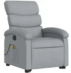 vidaXL Massagesessel mit Aufstehhilfe Hellgrau Stoff