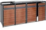 Mendler XL 4er/8er-M&uuml;lltonnenverkleidung HWC-J82, M&uuml;lltonnenbox, Metall 118kg,