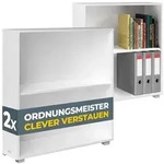 Casaria&reg; B&uuml;cherregal Wei&szlig; 2x Holz 2 F&auml;cher