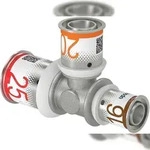 Uponor T-St&uuml;ck S-Press PLUS reduziert aus Messing, verzinnt 25x20x16mm