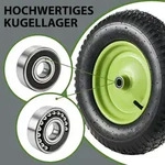 Baumarktplus Schubkarrenrad Luftbereifung 200kg 40cm /15,6" Metallfelge Gr&uuml;n