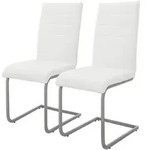 ML-Design Esszimmerstuhl Freischwinger 2er Set mit R&uuml;ckenlehne Wei&szlig;