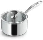 Morleos Stielkasserolle &Oslash; 16 cm &ndash; 1,7 l &ndash; Edelstahl &ndash; 5-Schicht-Topf mit