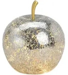 LED Dekolampe Apfel Glas 20er LED Lichterkette Timer &Oslash;16cm silber