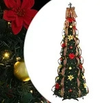vidaXL K&uuml;nstlicher Weihnachtsbaum mit 200 LEDs Gr&uuml;n 210 cm PVC