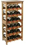 Relaxdays Weinregal, 24 Flaschen, Akazienholz, HBT 82 x 36 x 24 cm, Weinhalter...