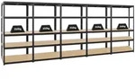 PROREGAL Mega Deal | 5x Schwerlastregal Slim Elephant M | HxBxT 180x90x60 cm | 5