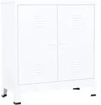vidaXL Aufbewahrungstruhe Industrial Wei&szlig; 90x40x100 cm Stahl