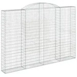vidaXL Gabionen mit Hochbogen 2 Stk. 300x30x200/220cm Verzinktes Eisen