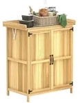 Outsunny-Gartenschrank-74L x 43B x 88H cm-Naturholz