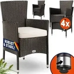 CASARIA&reg; Polyrattan Gartenst&uuml;hle 4er Set Braun