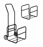 Relaxdays Kaminholzwagen, 2in1 Brennholzkarre & Feuerholzregal, aus Stahl, bis 45 kg,