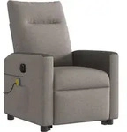 vidaXL Elektrischer Massagesessel mit Aufstehhilfe Taupe Stoff