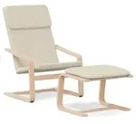vidaXL Relaxsessel mit Hocker Creme Stoff