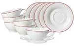 Ritzenhoff & Breker Ostfriese Teetasse mit Untertasse 100 ml 6er Set - Rot