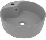 vidaXL Luxus-Waschbecken mit &Uuml;berlauf Matt Hellgrau 36x13 cm Keramik